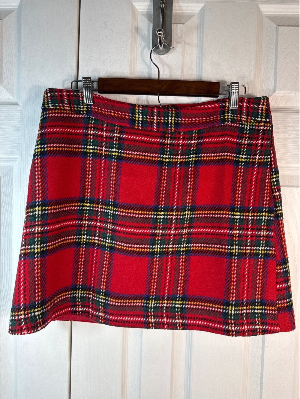 Mud Pie Red Plaid Mini Skirt with Polyester Lining, Size M